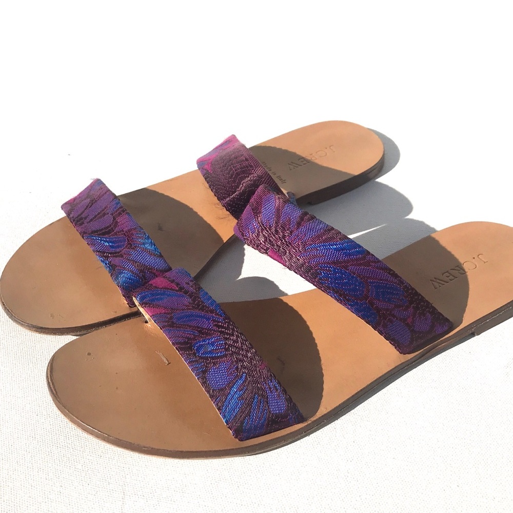 J.Crew Malta Fabric Flat Sandals - Size 9